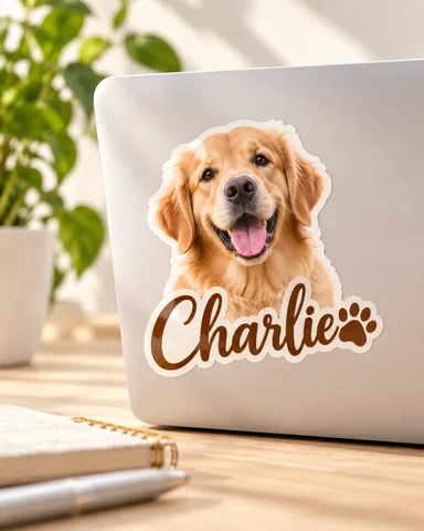 Pet Photo & Name Sticker