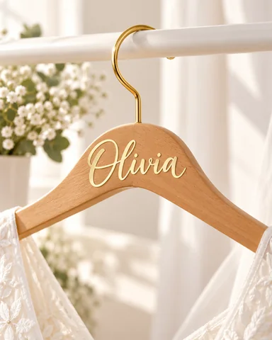 Personalised Wedding Coat Hanger Name Decal